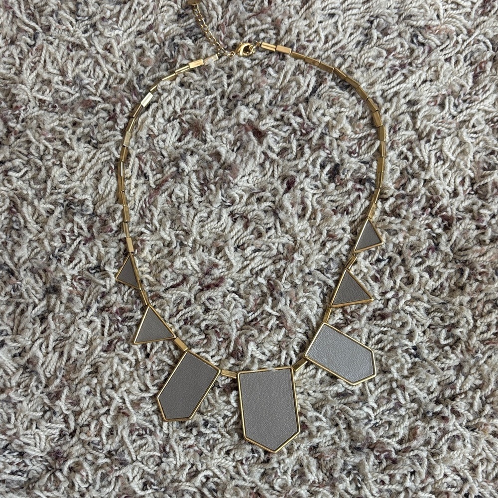 House of Harlow Elegant Gold and Gray Geometric Necklace